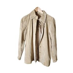 VALERIE STEVENS Tan Suede Leather Boho Retro Western Casual Jacket SZ PM